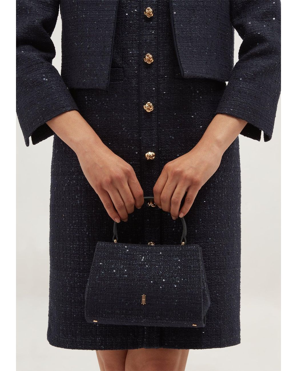 Hobbs Blue Ophelia Tweed Bag