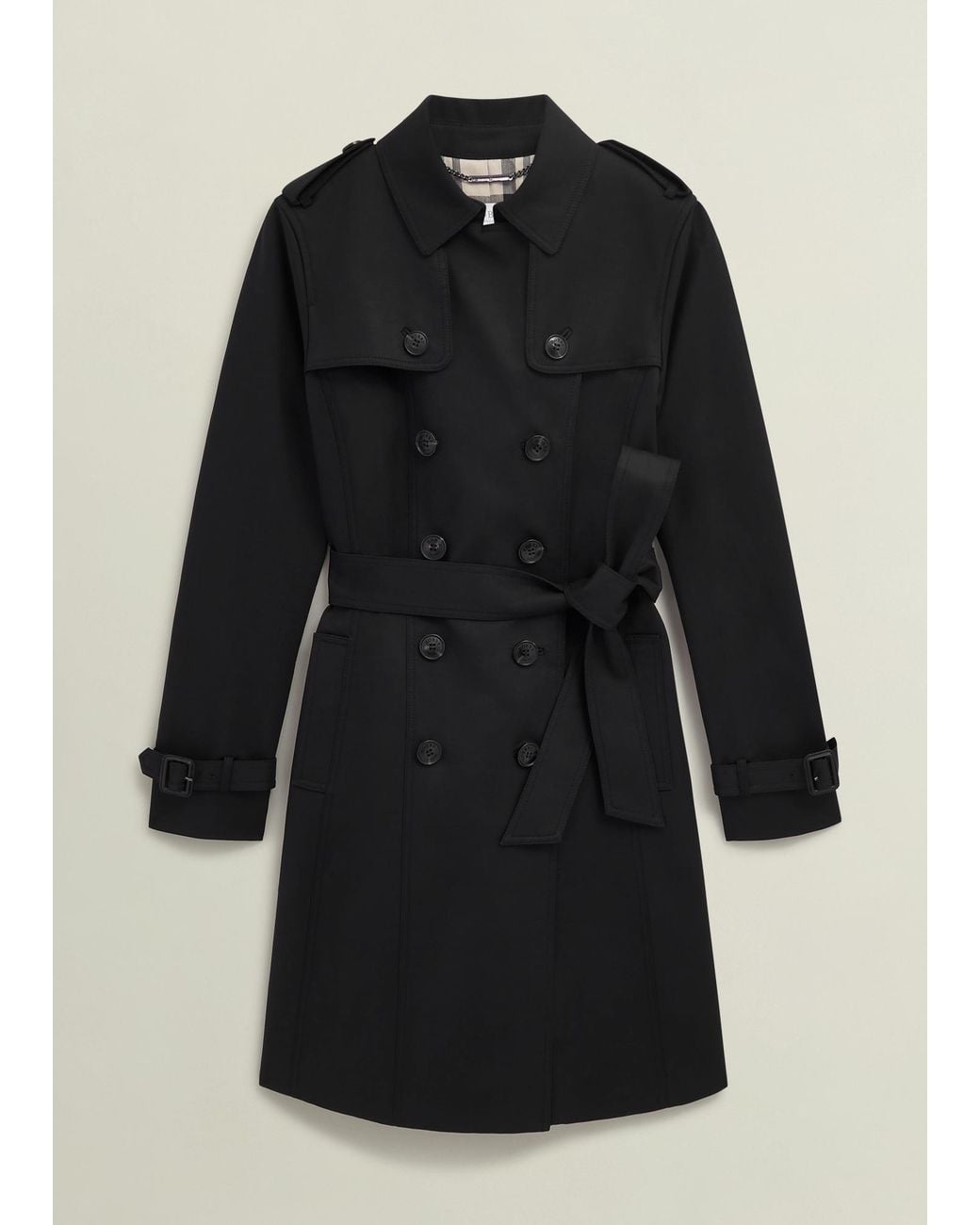 Hobbs Black Petite Skylar Trench Coat