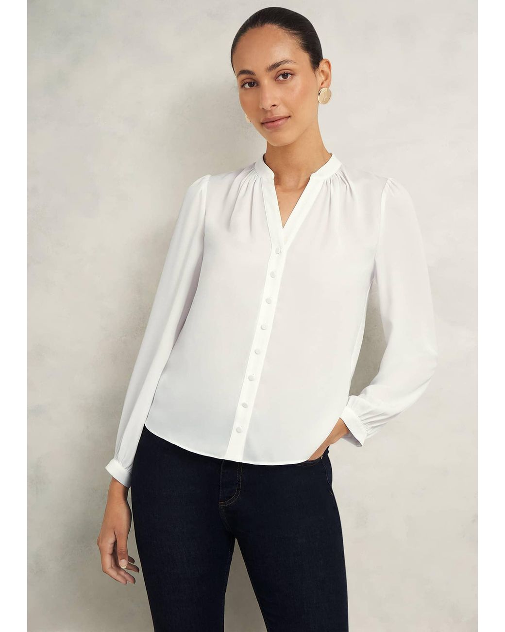 Hobbs White Peony Blouse
