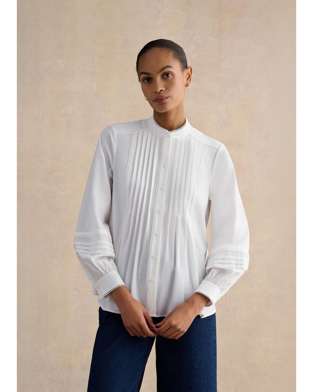 Hobbs White Mariette Blouse