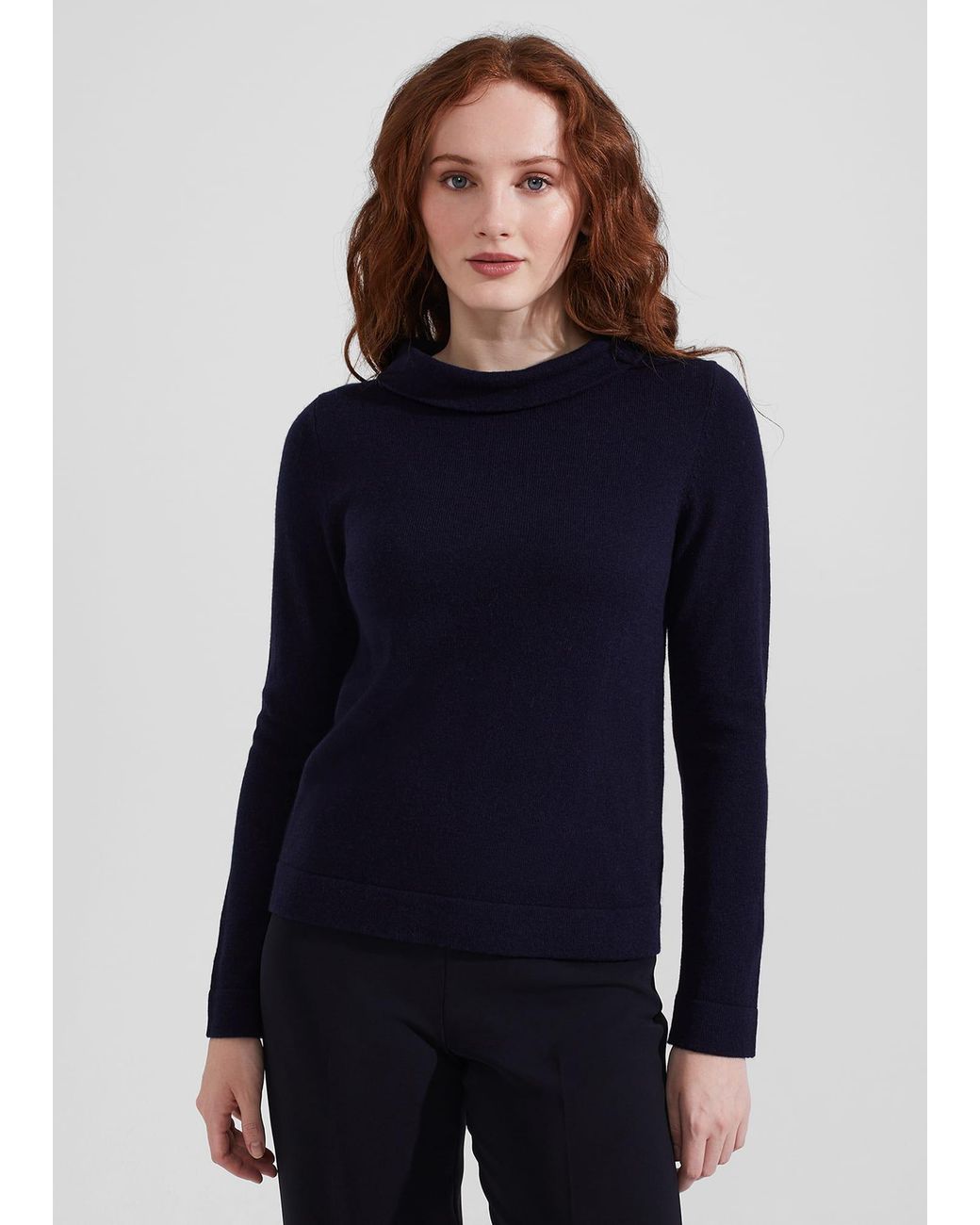 Hobbs Blue Audrey Wool Cashmere Jumper