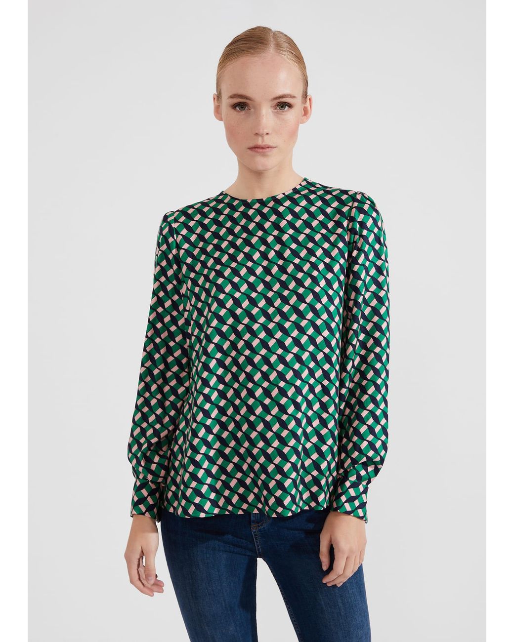 Hobbs Green Melody Blouse