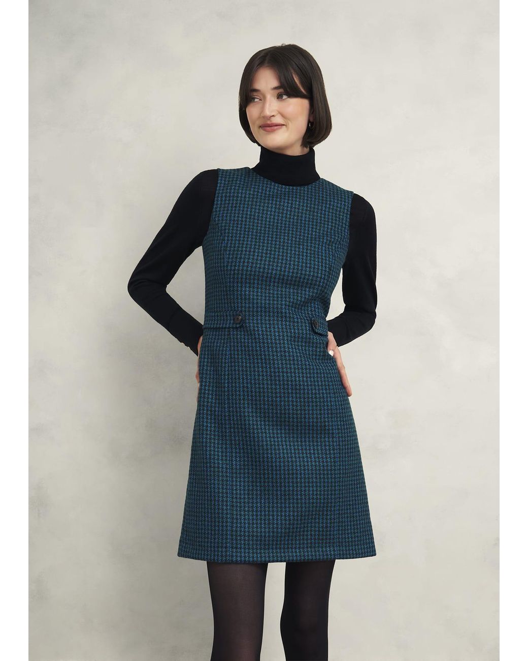 Hobbs Blue Sariah Wool Dress