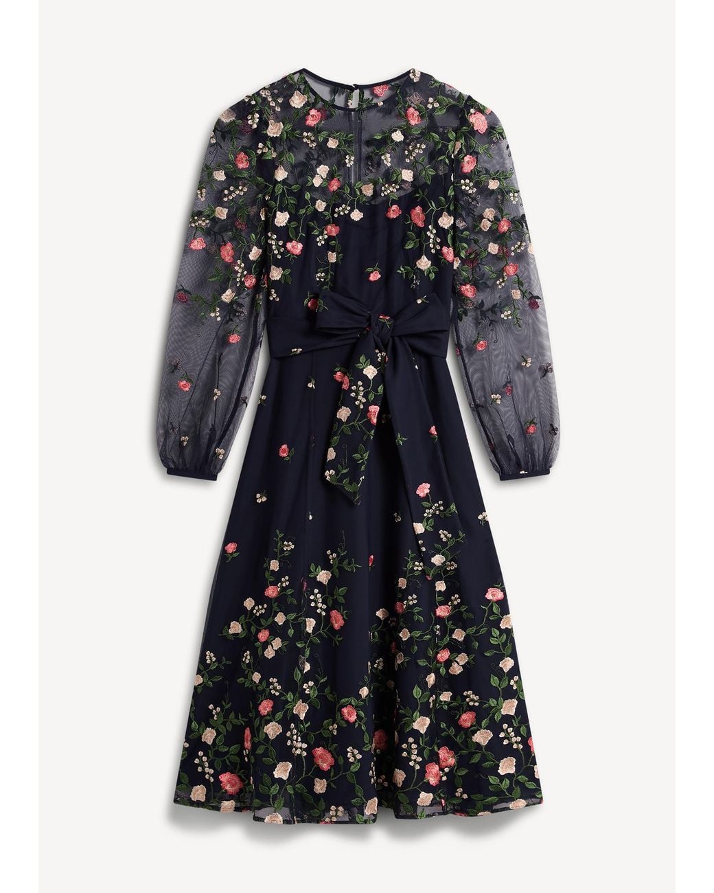 Hobbs White Petite Lulu Embroidered Dress