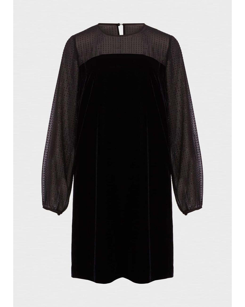 Hobbs Black Zariah Velvet A Line Dress