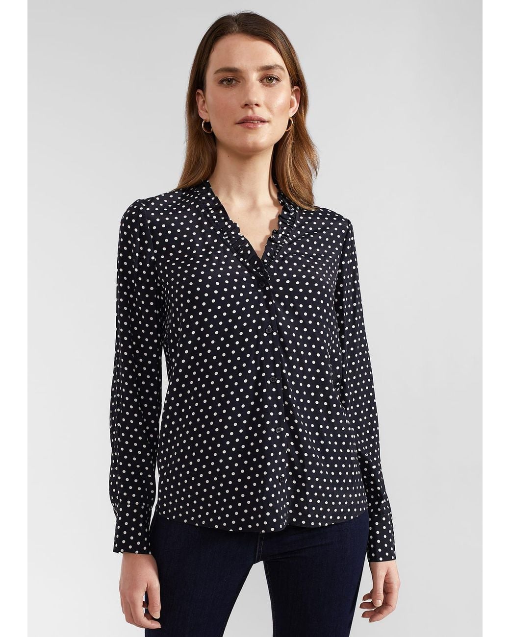 Hobbs Blue Fitzroy Blouse