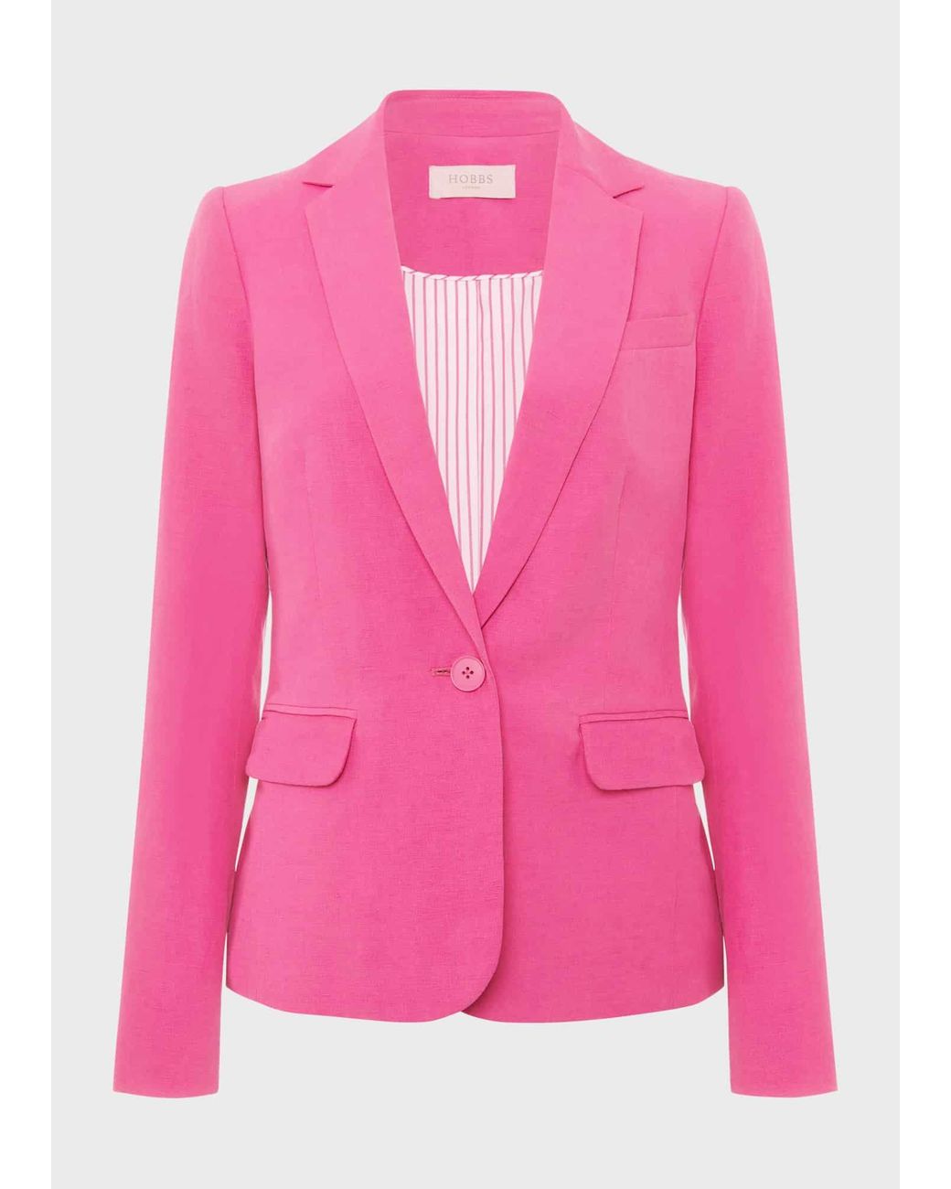 Hobbs Pink Blake Silk Linen Jacket
