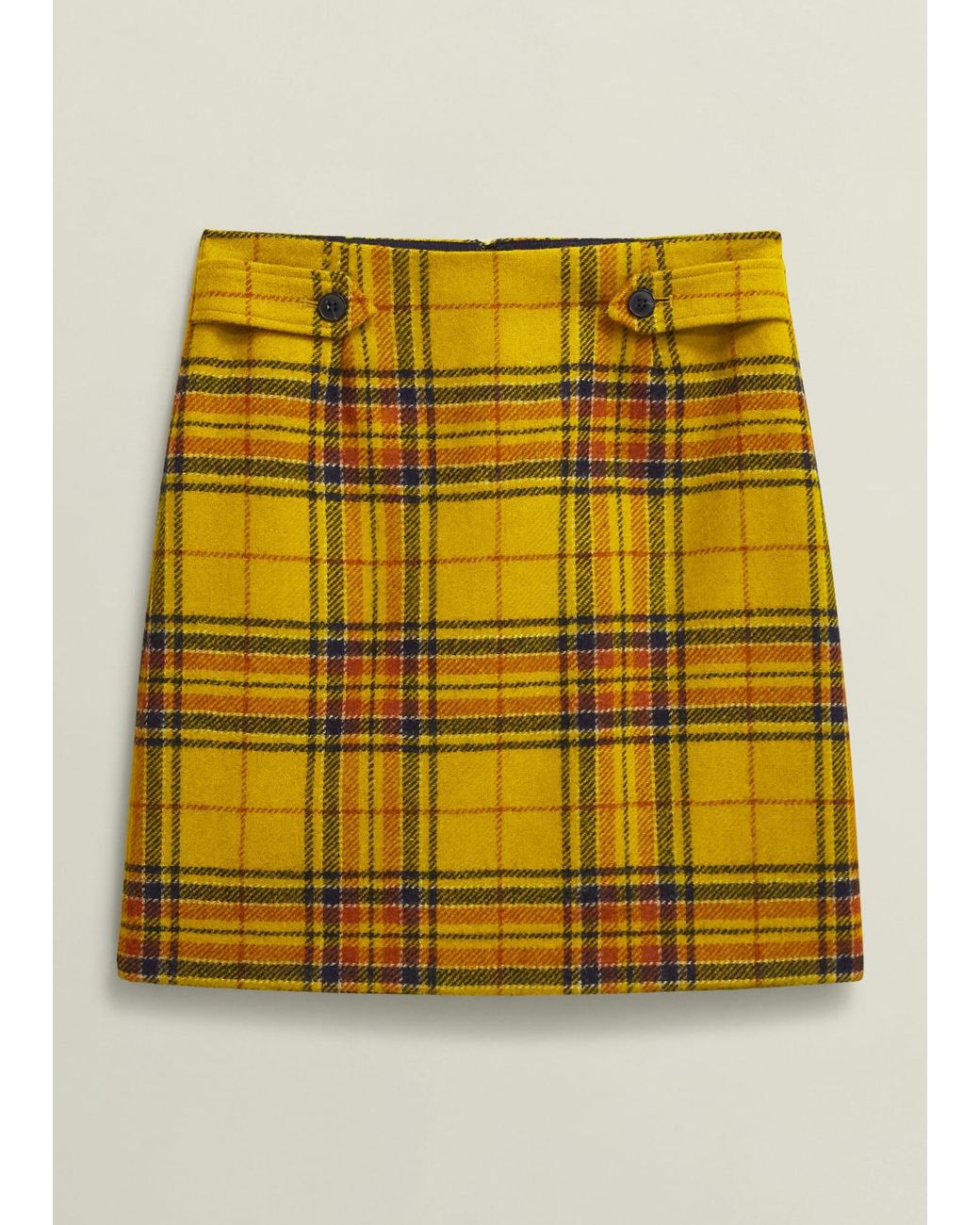 Hobbs Orange Maeve Wool Skirt