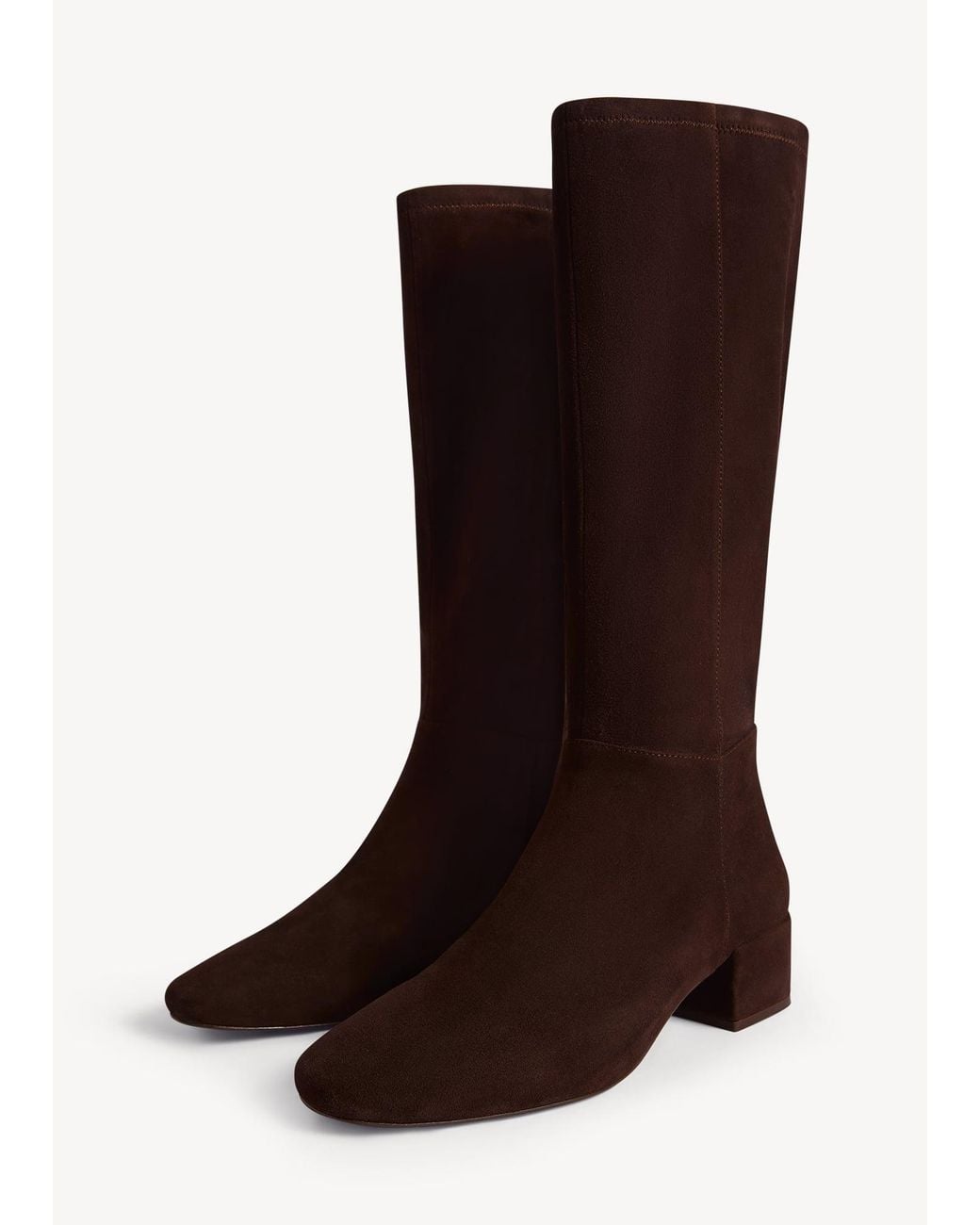 Hobbs Brown Payton Stretch Suede Knee Boots