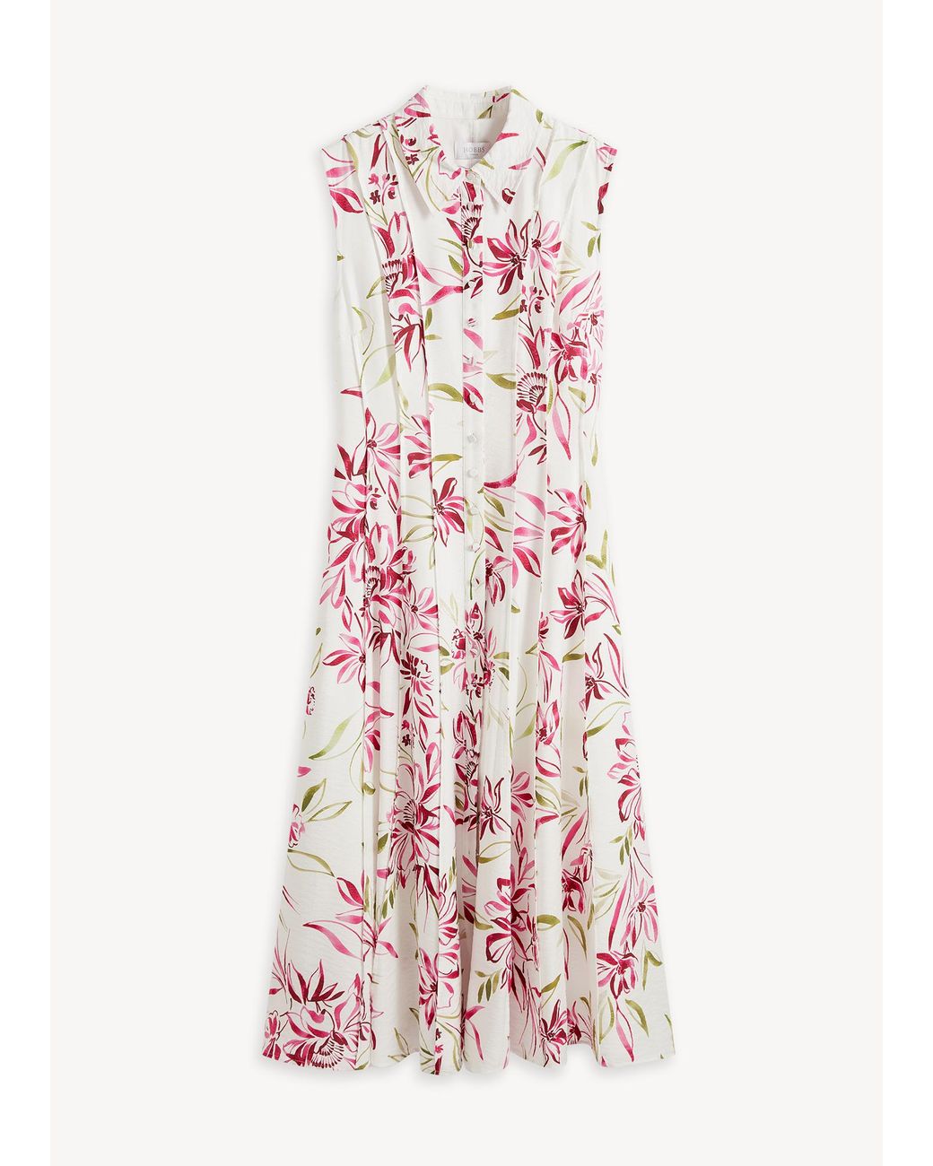 Hobbs Pink Della Button Through Shirt Dress
