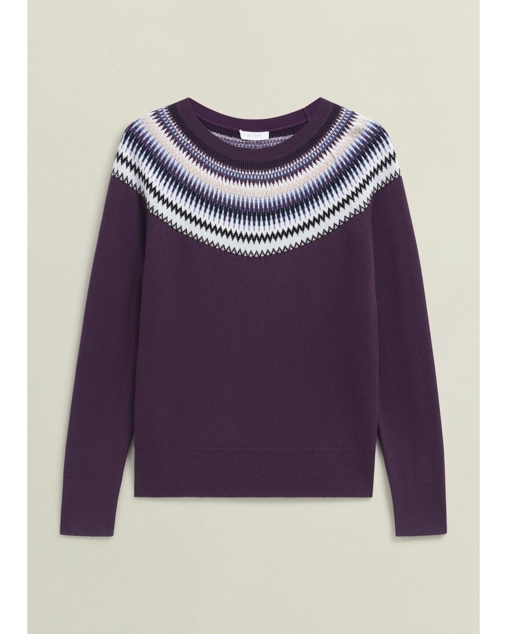 Hobbs Black Greta Wool Blend Fairisle Crew Neck Jumper