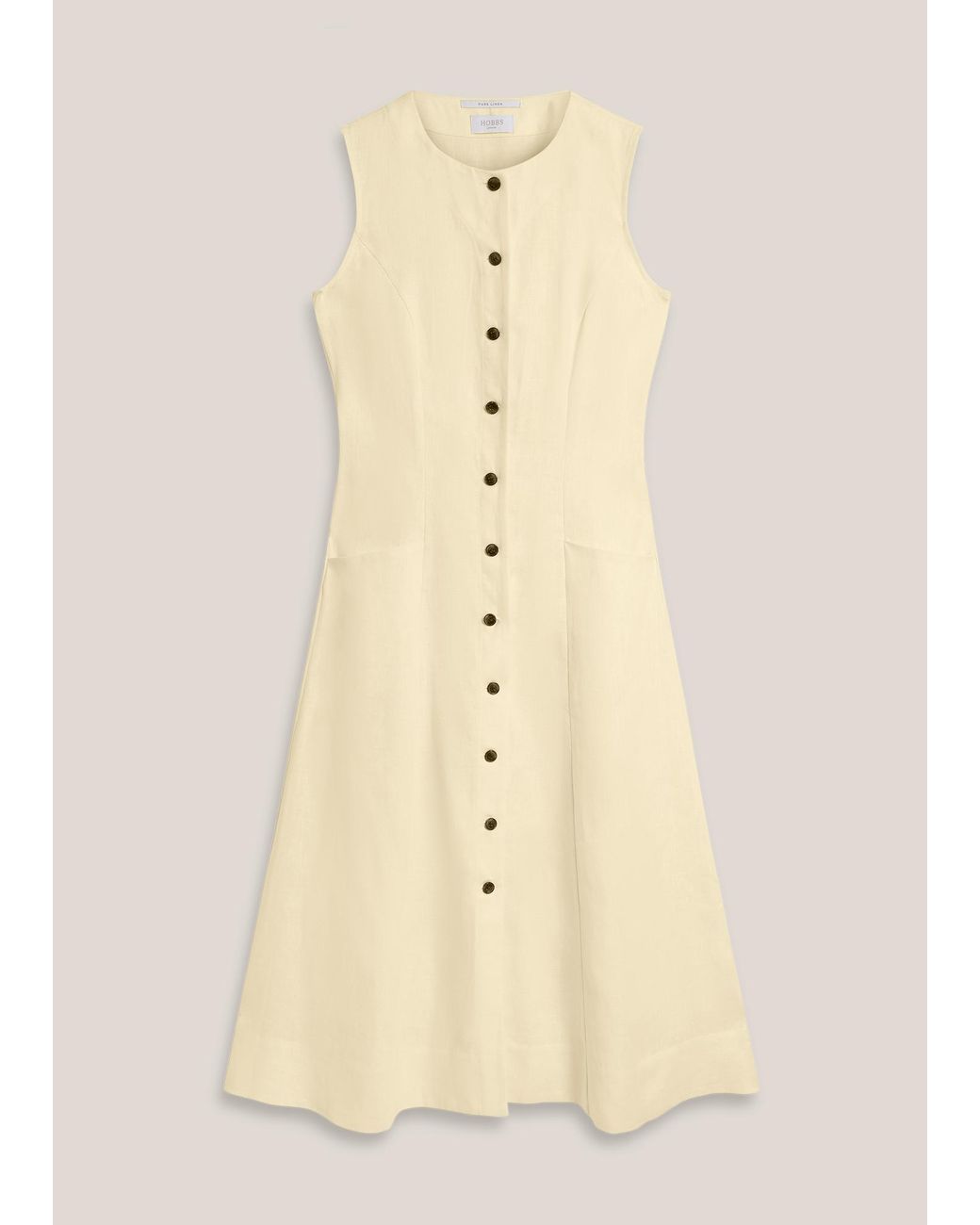 Hobbs Black Carmen Linen Dress