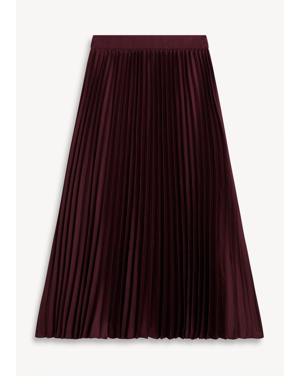 Hobbs Red Amoura Pleated Satin Skirt