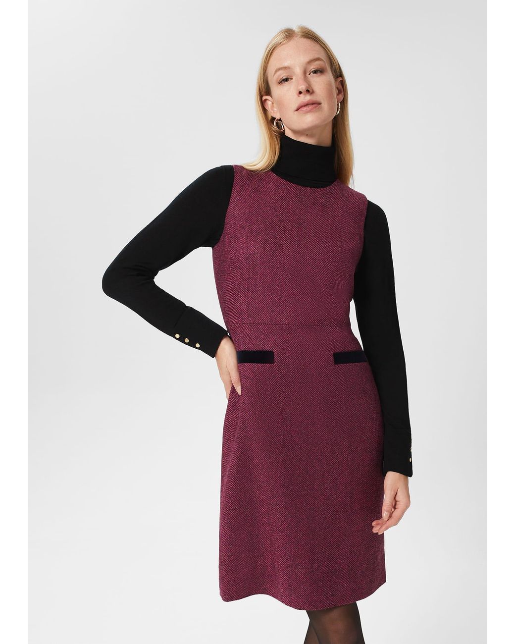 Hobbs Lucia Wool Dress in Red Lyst UK