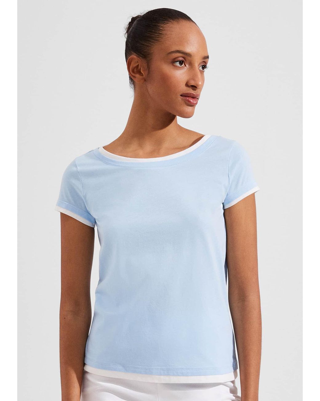 Hobbs White Peony Cotton T-Shirt