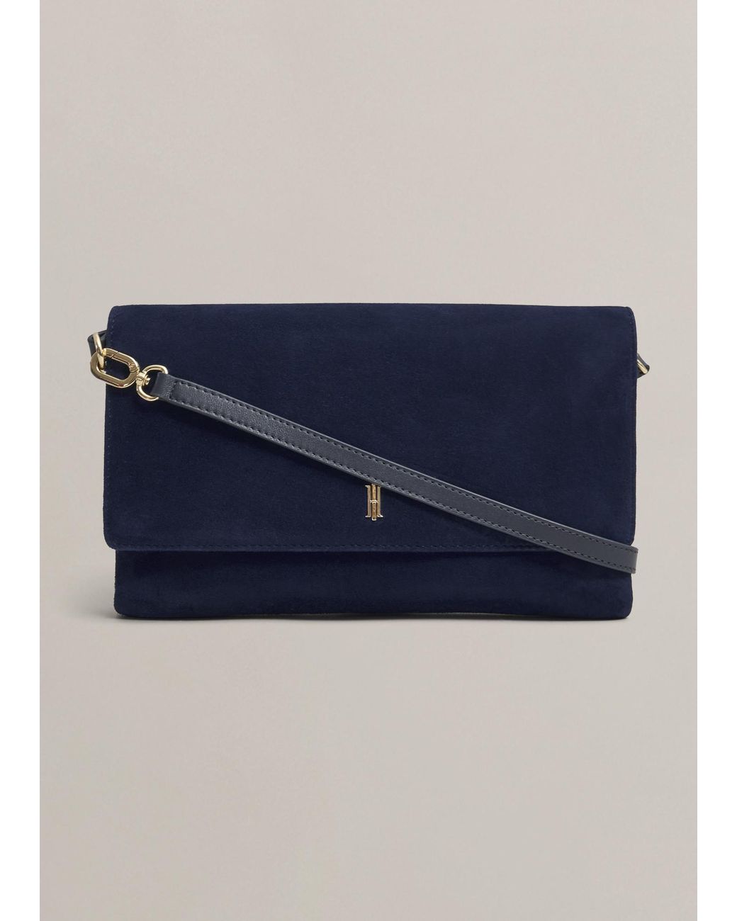 Hobbs Blue Ashley Suede Clutch
