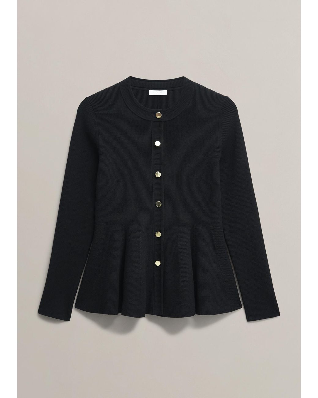 Hobbs Natural Bridget Peplum Knitted Jacket