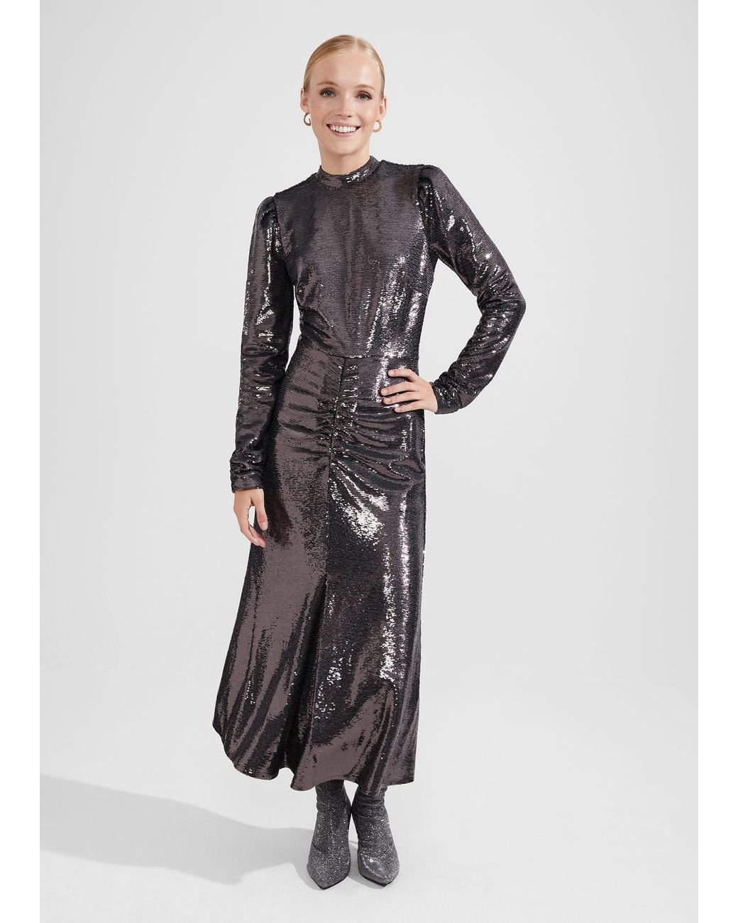 Hobbs White Loretta Sequin Dress