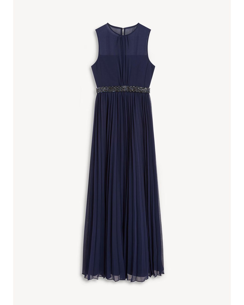 Hobbs Blue Gwyneth Pleated Maxi Dress