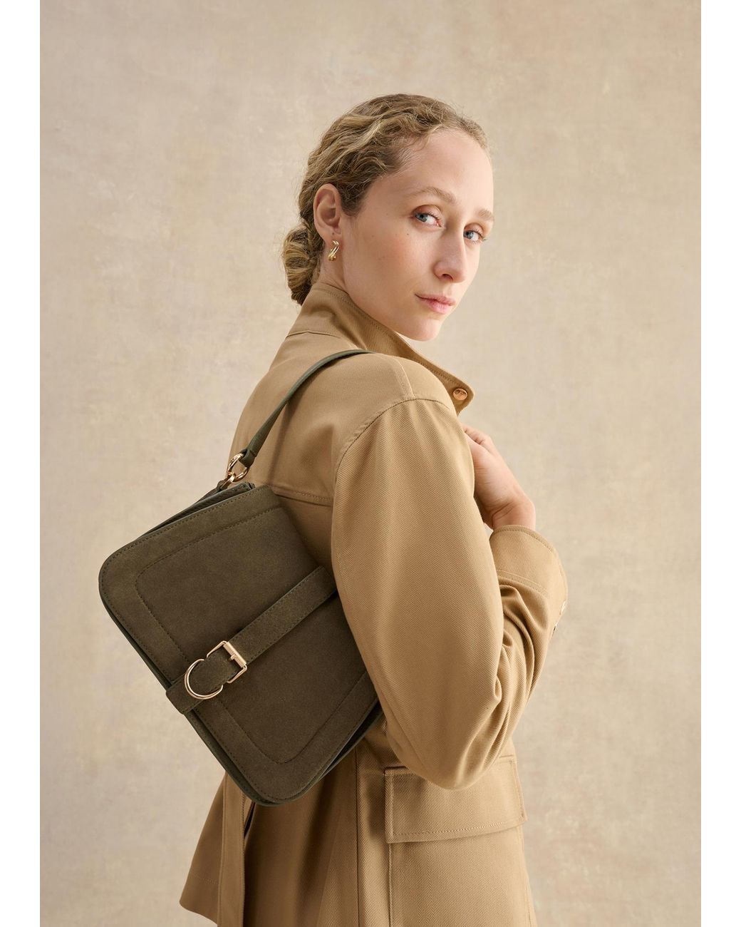Hobbs Green Wren Suede Crossbody Bag