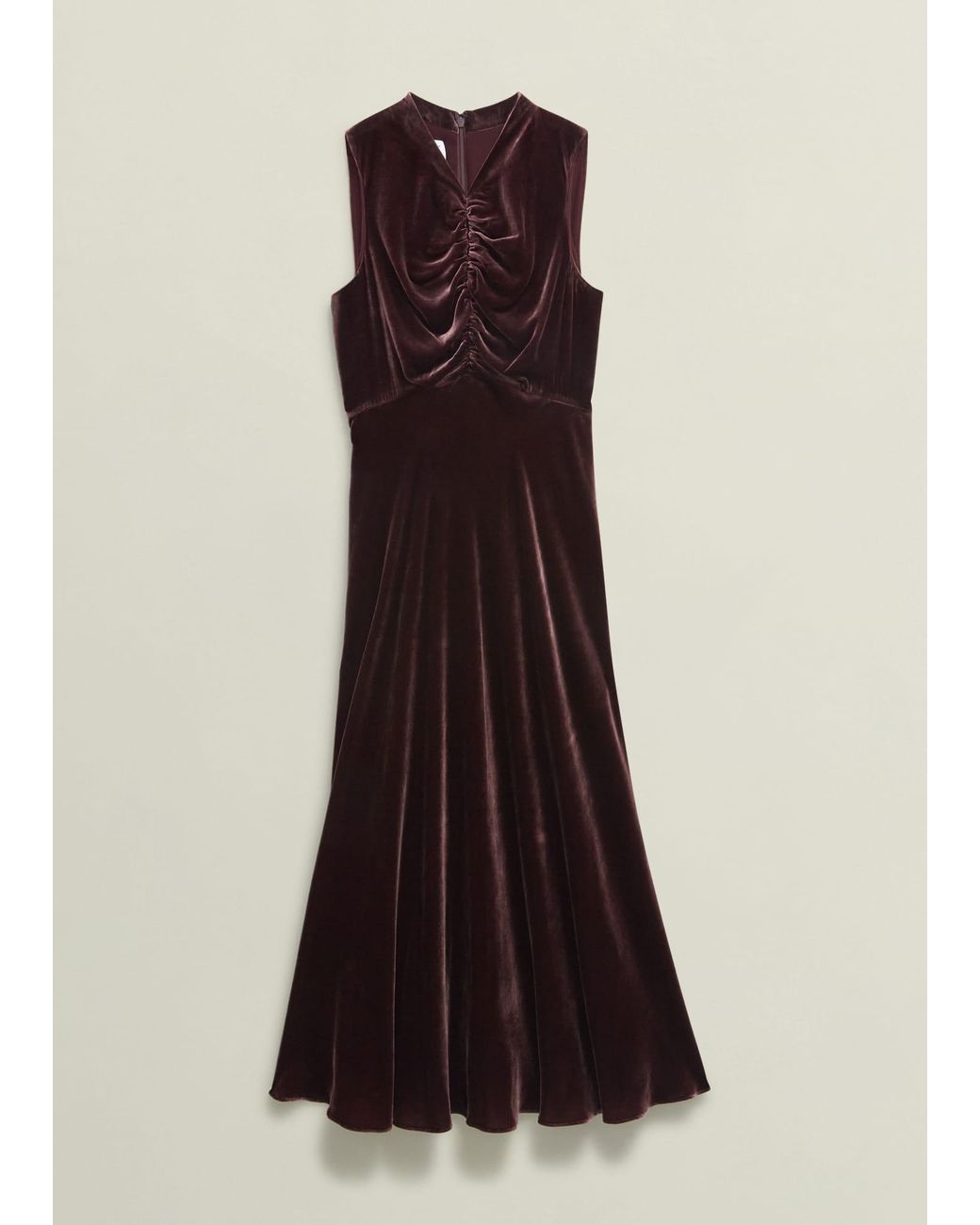 Hobbs White Isleworth Velvet Dress With Silk