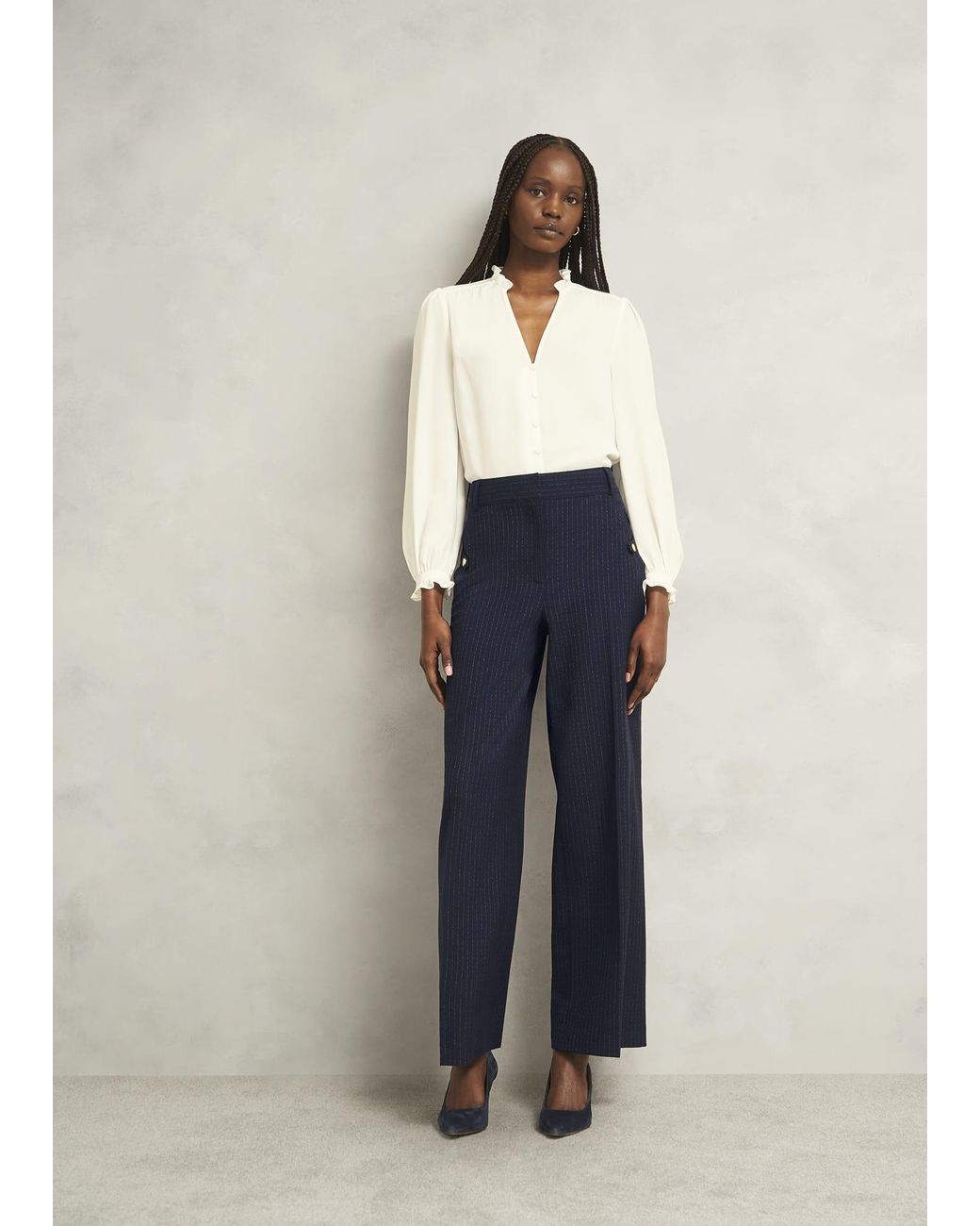 Hobbs Blue Alisa Wide Trousers
