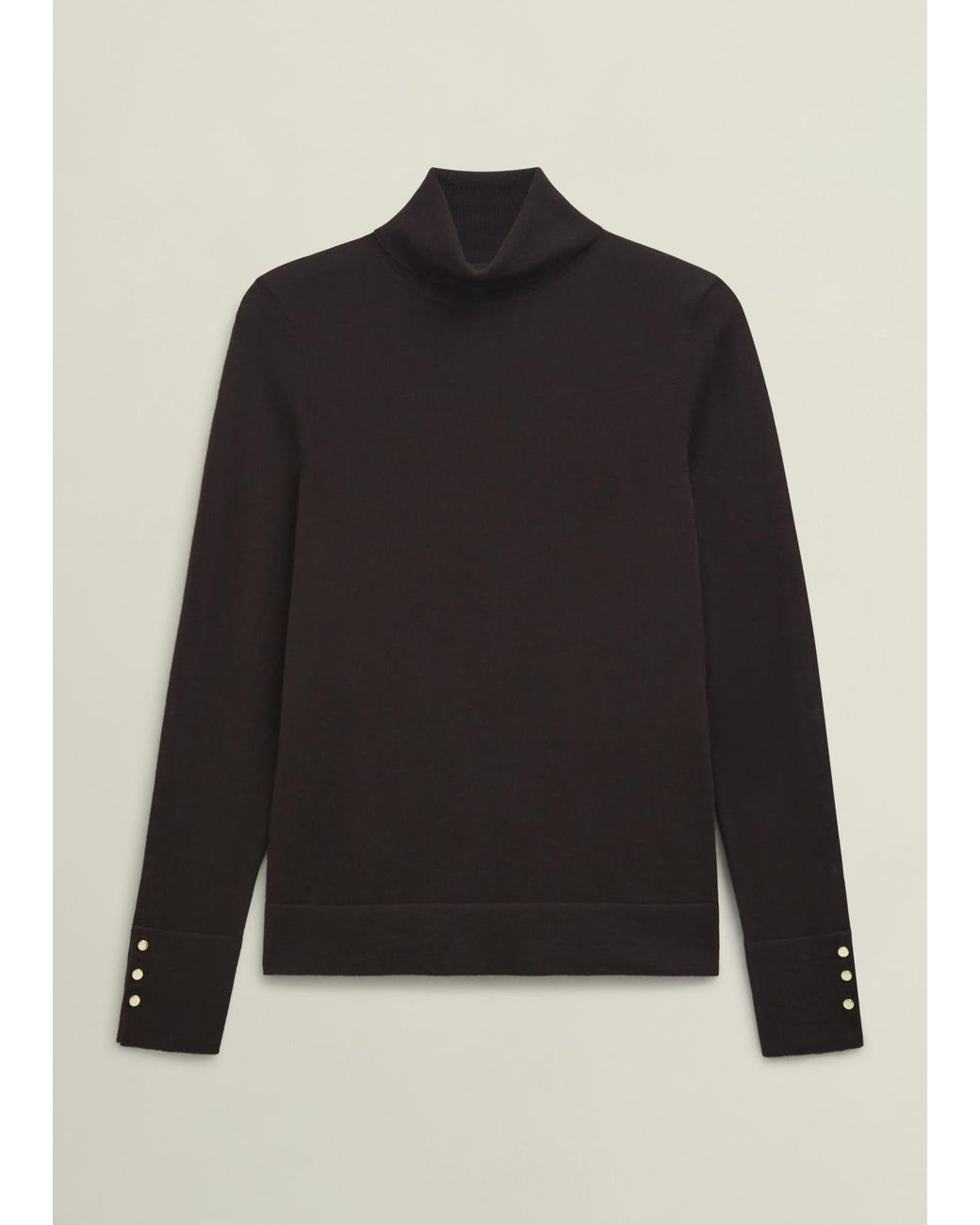 Hobbs Black Lara Merino Rollneck Jumper