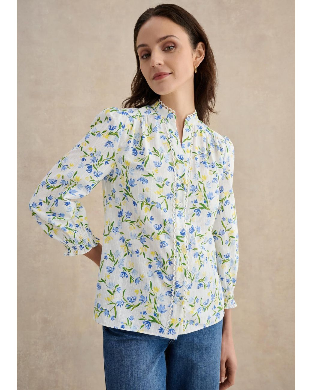 Hobbs Blue Imelda Blouse
