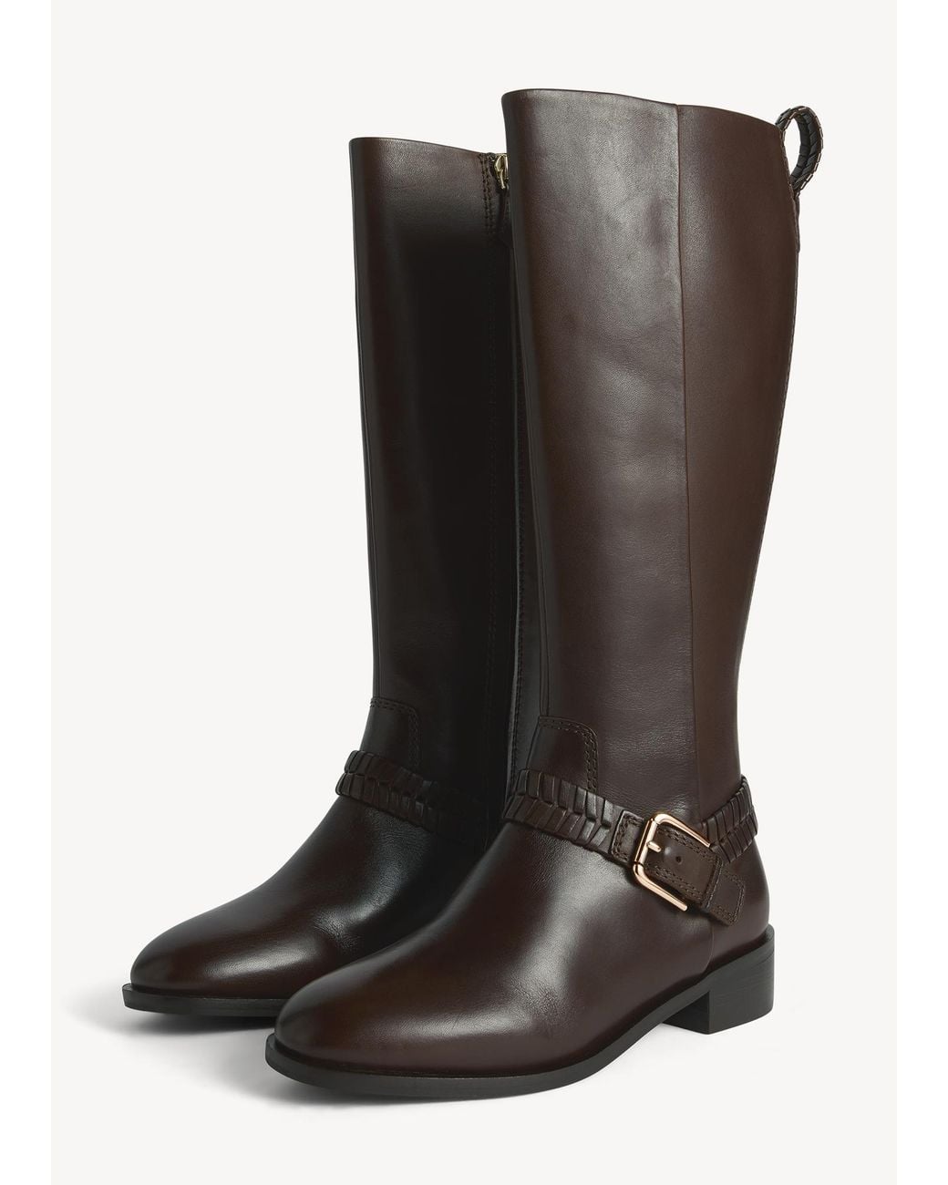 Hobbs Brown Frankie Leather Knee Boots
