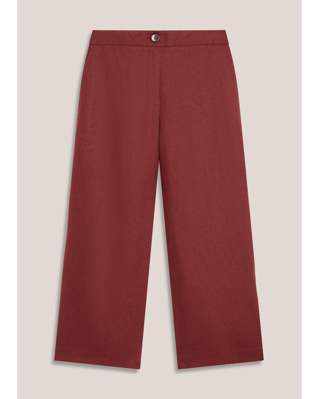 Hobbs Metallic Lillie Linen Cropped Trousers