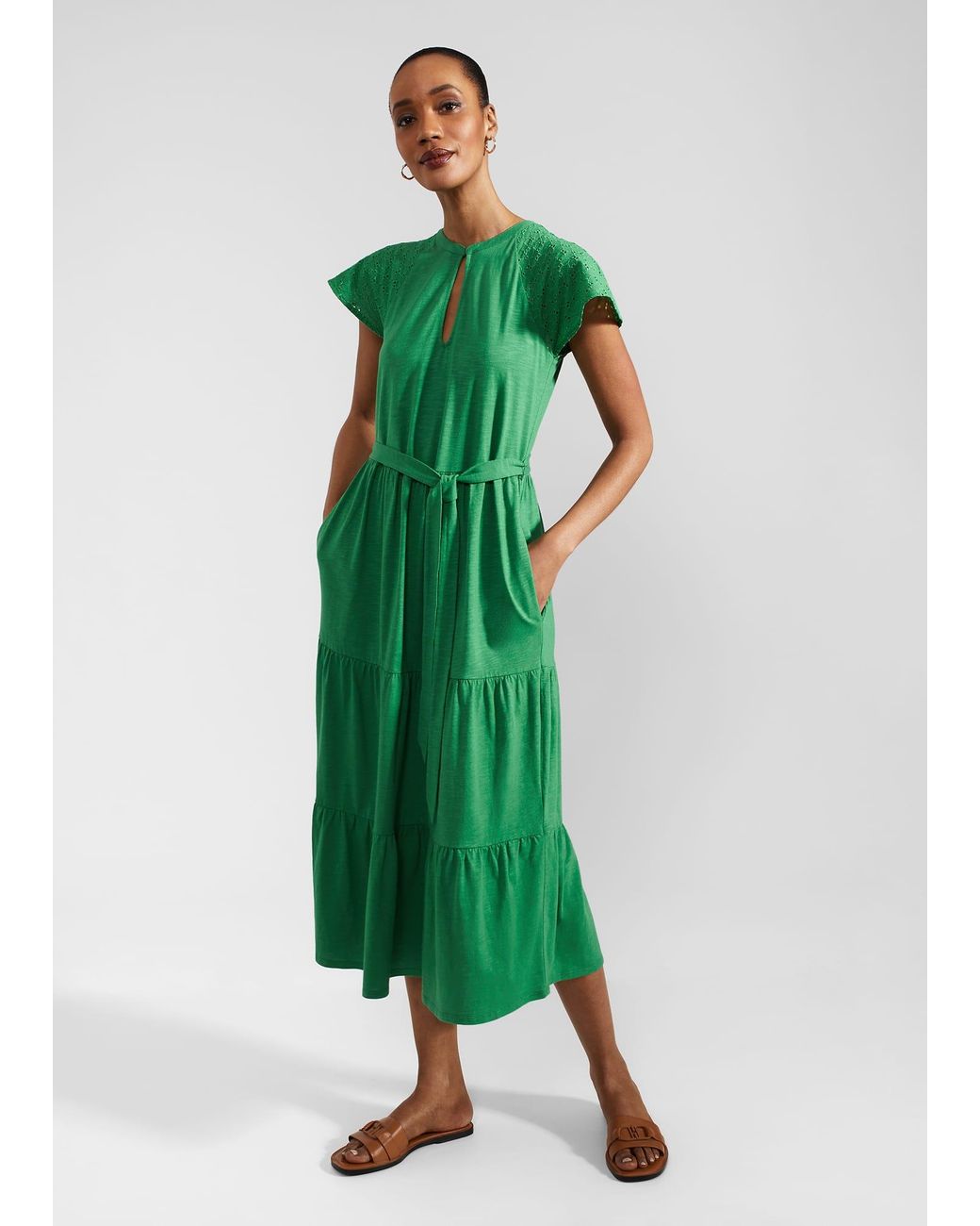 Hobbs Green Brodie Jersey Dress