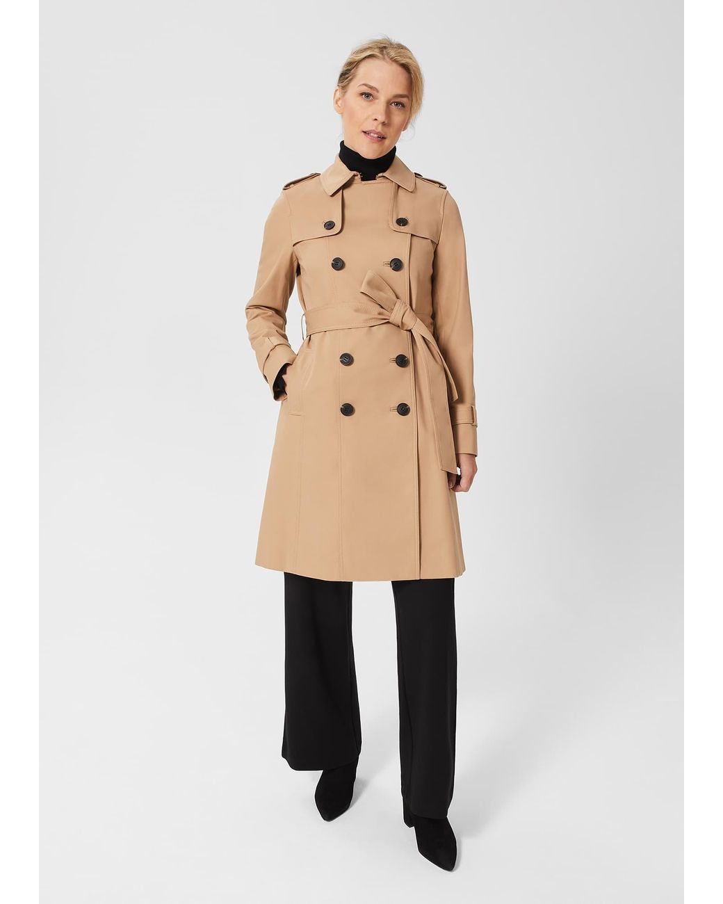 Hobbs saskia trench black best sale