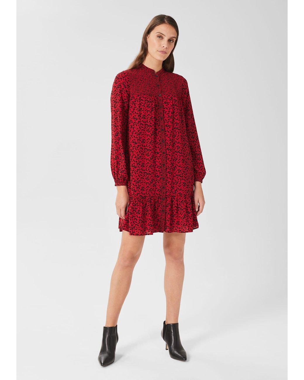 Hobbs Red Merle Printed Dress