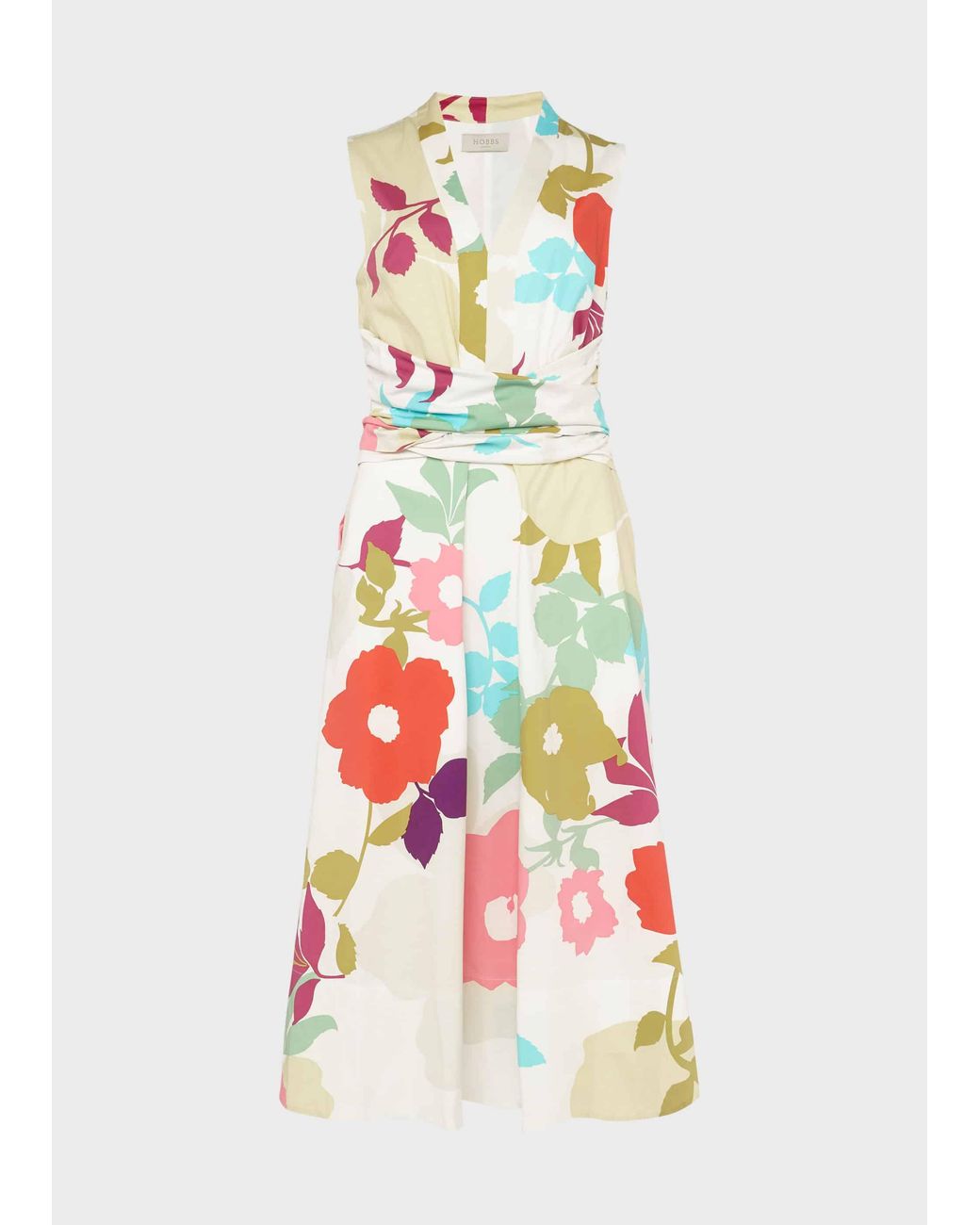 Hobbs White Marie Floral Midi Dress