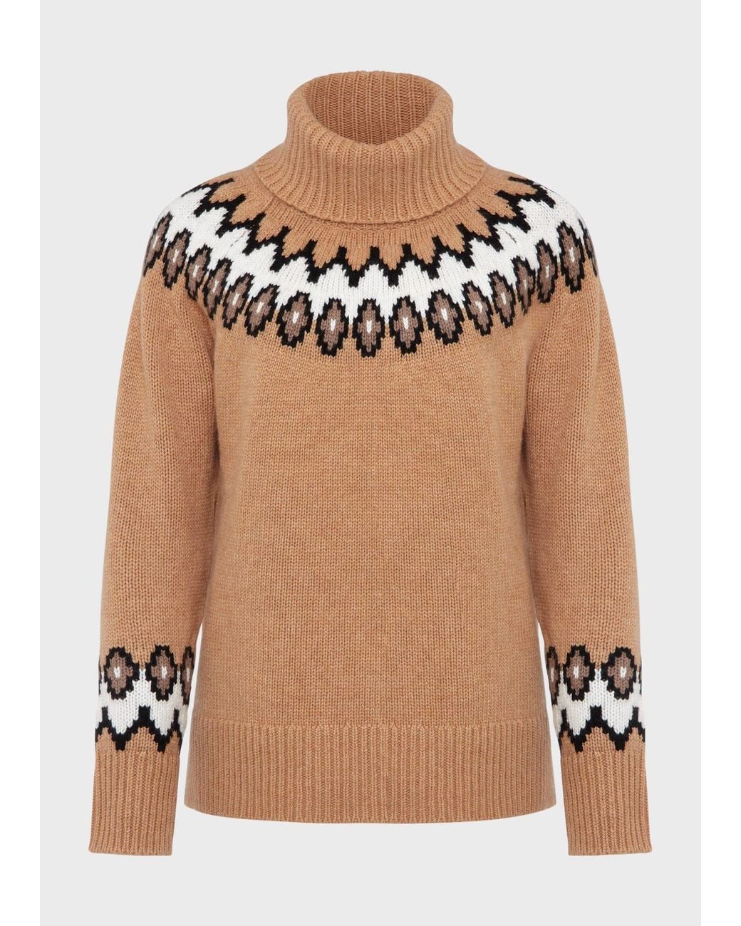 Hobbs Brown Aleena Fairisle Jumper With Alpaca
