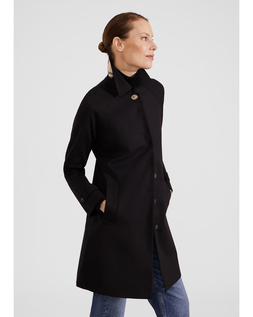 Hobbs black trench coat discount