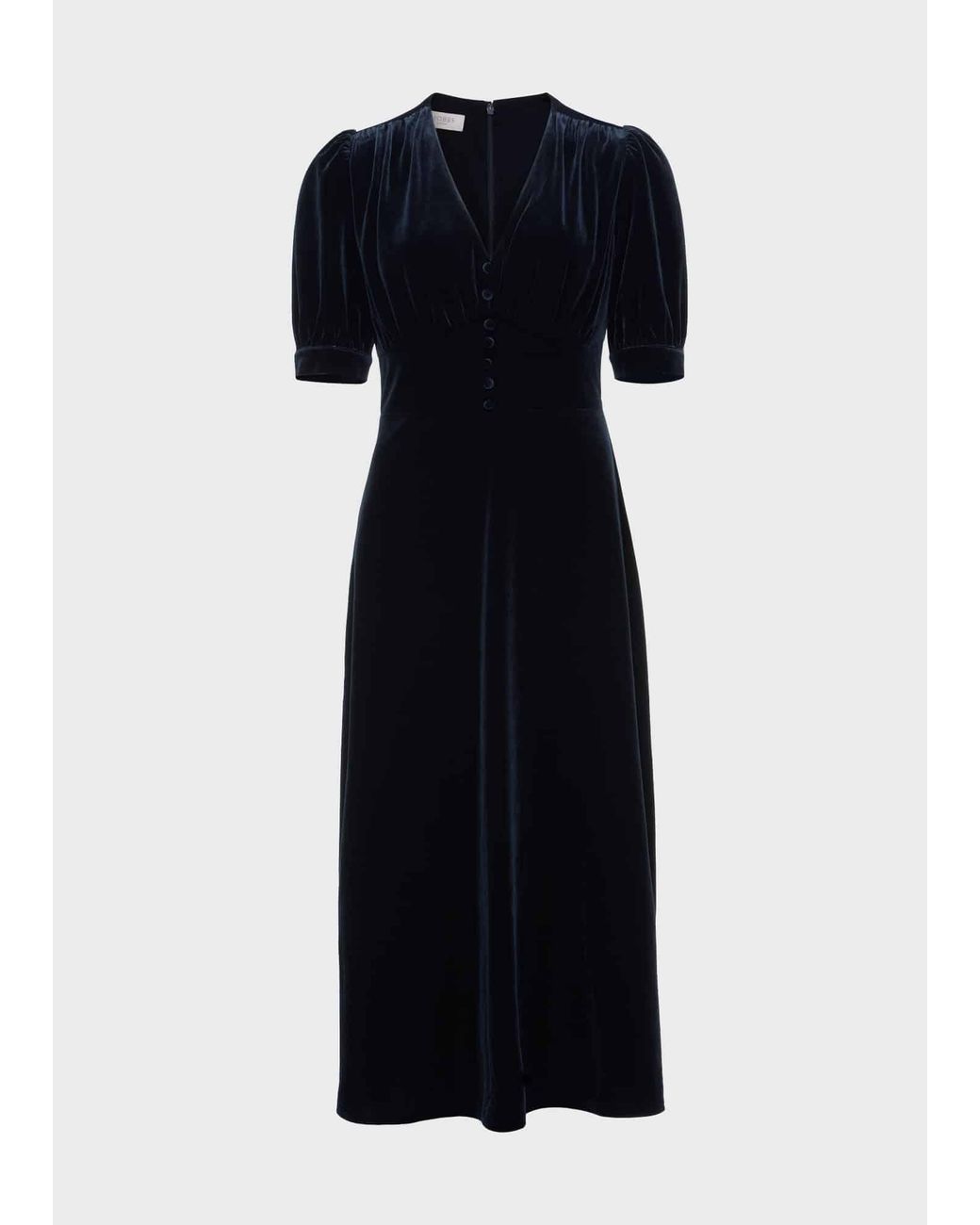 Hobbs Blue Alessia Velvet Jersey Dress