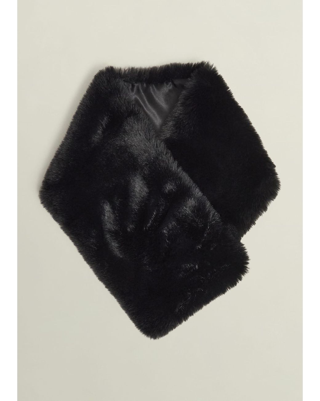 Hobbs Black Christie Fur Scarf