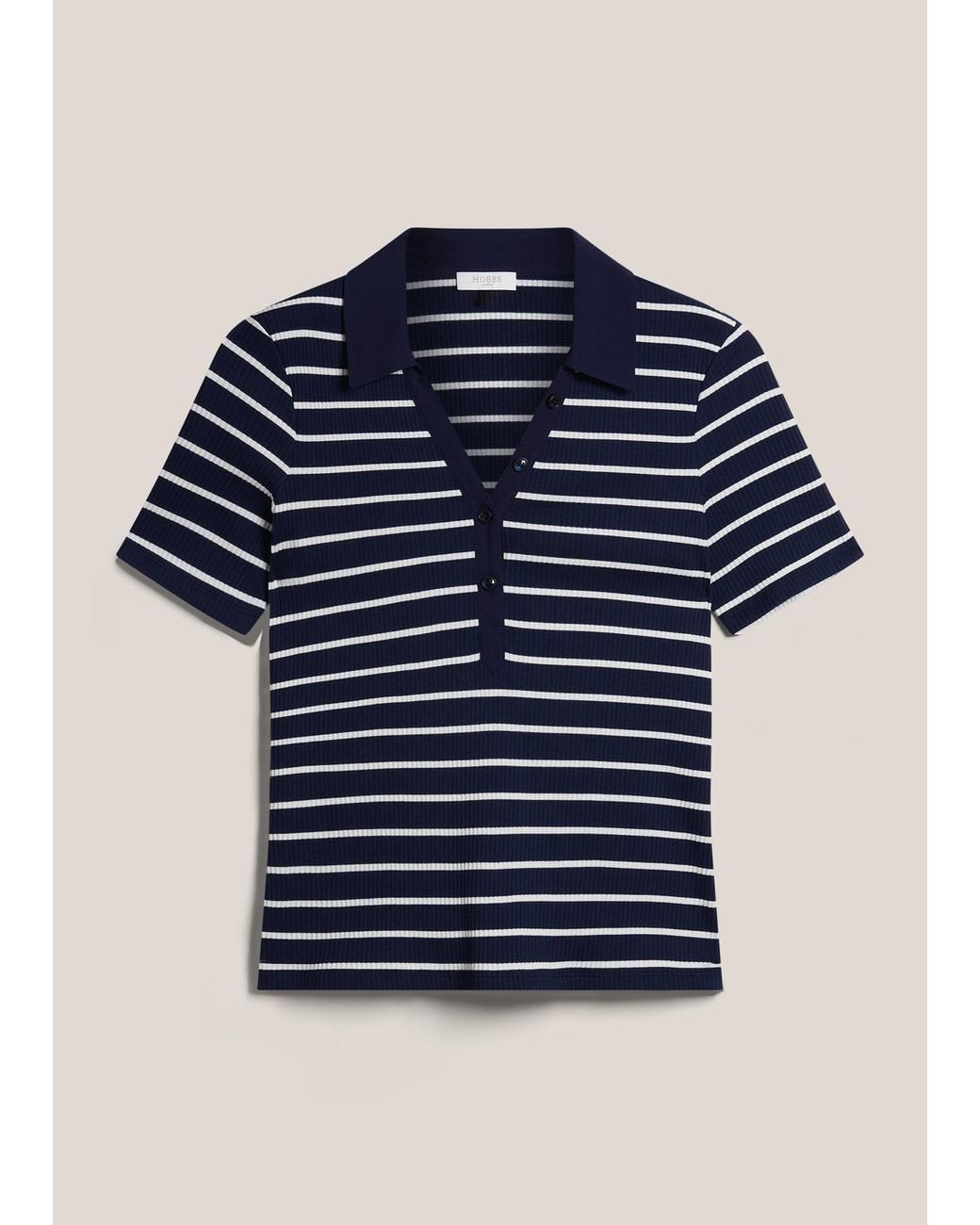 Hobbs Blue Merle Striped Ribbed Shirt