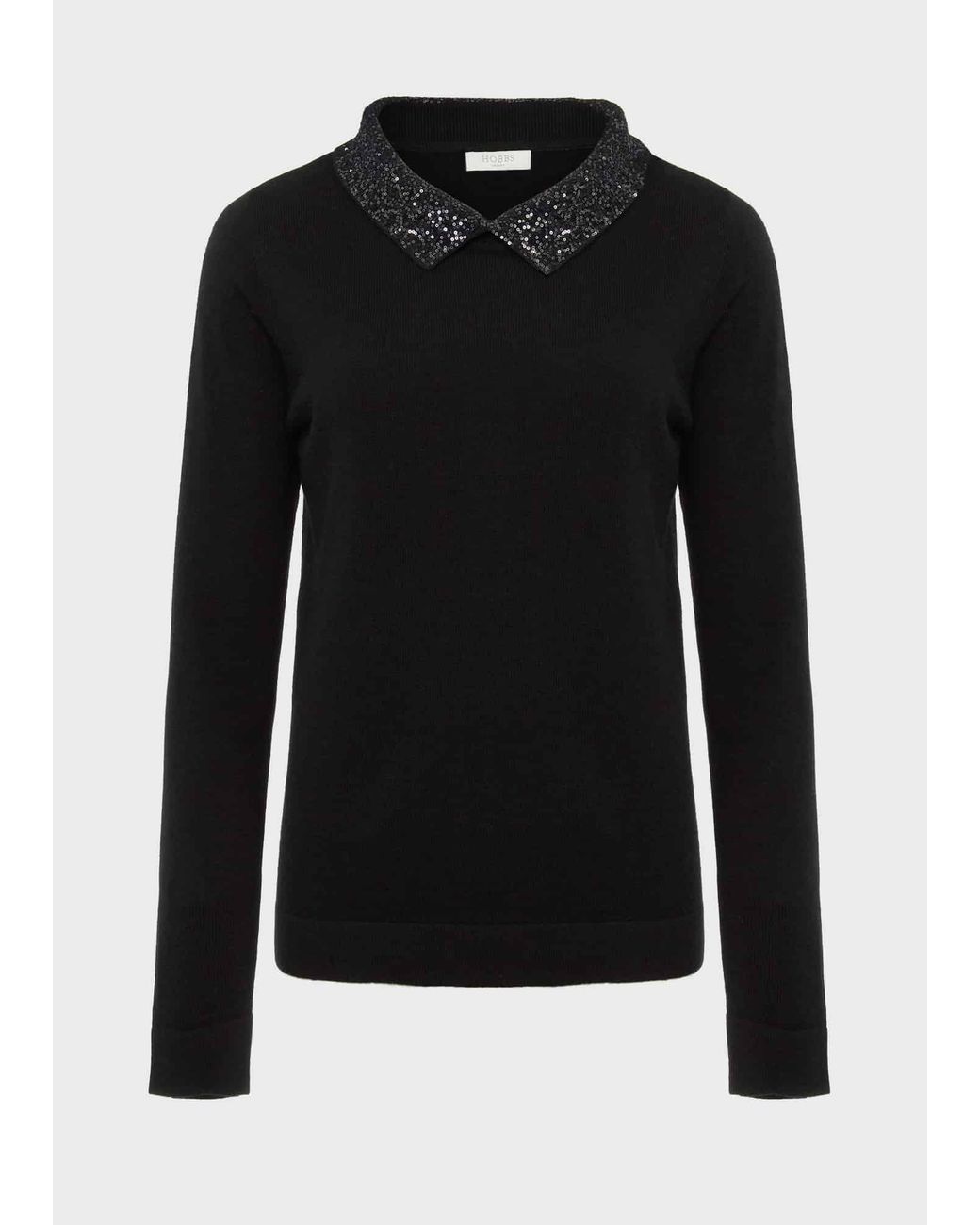 Hobbs Black Priya Sequin Wool Cashmere Jumper