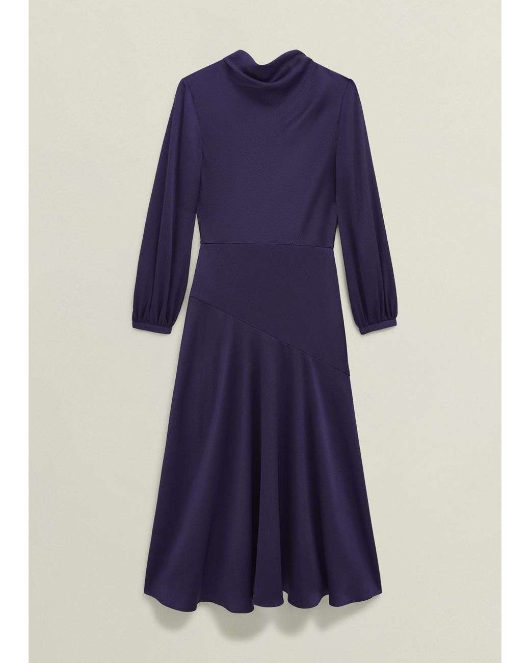 Hobbs Blue Pearl Textured Satin Dress