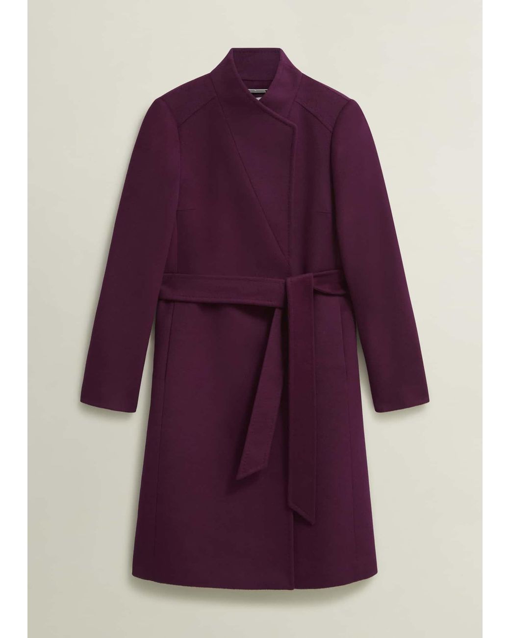 Hobbs Purple Cristie Wool Coat