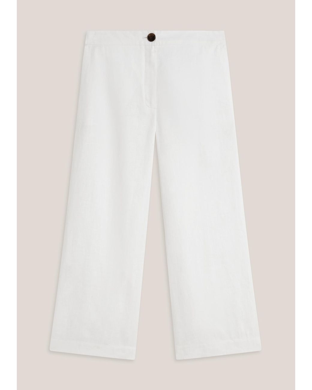 Hobbs Natural Lillie Linen Cropped Trousers