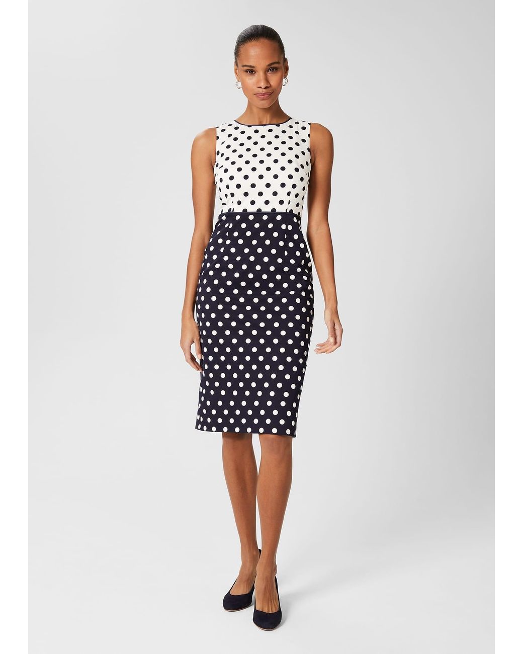 Hobbs Blue Fiona Spot Shift Dress