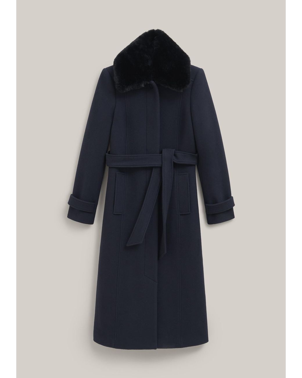 Hobbs Blue Celeste Wool Blend Coat