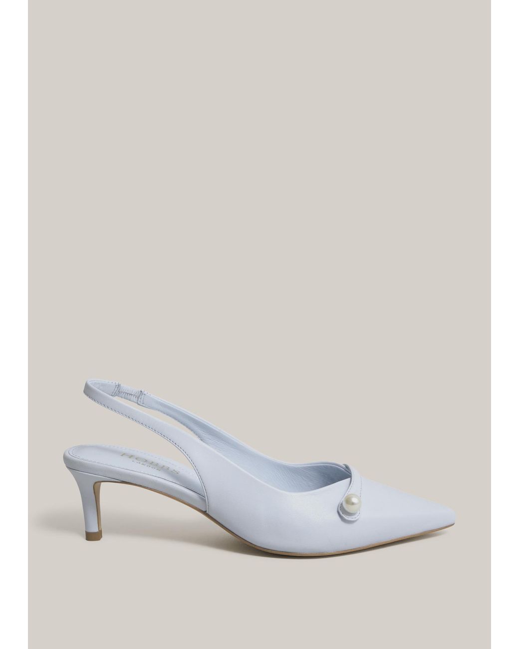 Hobbs White Serena Leather Slingbacks