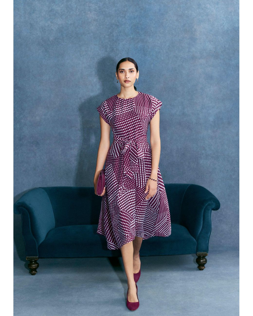 Hobbs Red Agnes Spot Dress