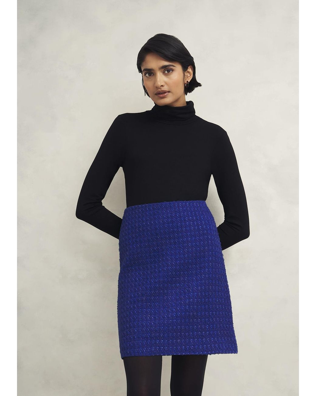Hobbs Blue Khloe Skirt With Wool