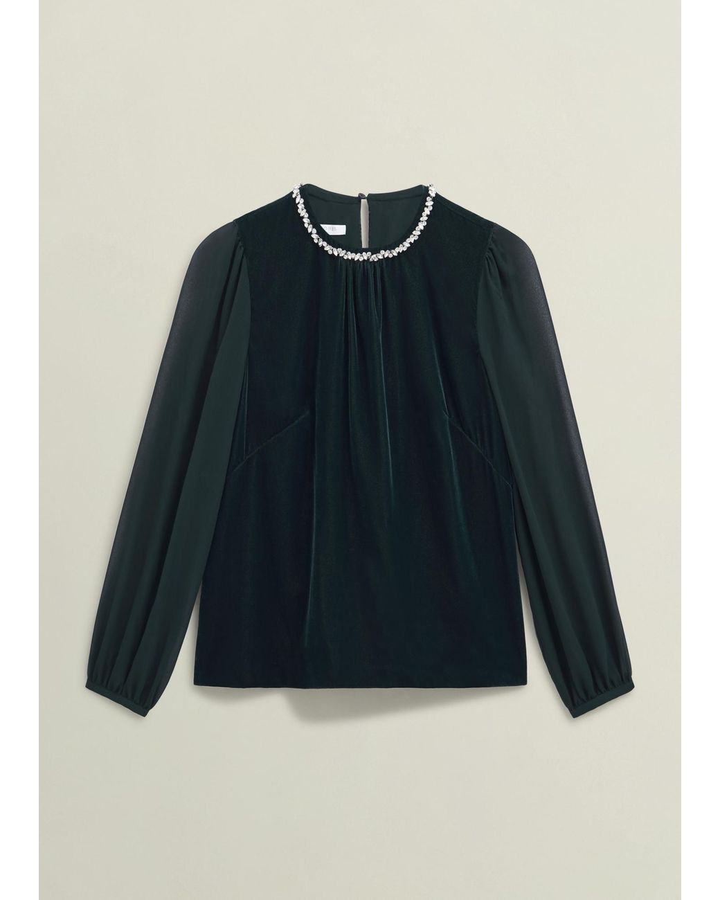 Hobbs Black Tallulah Velvet Top