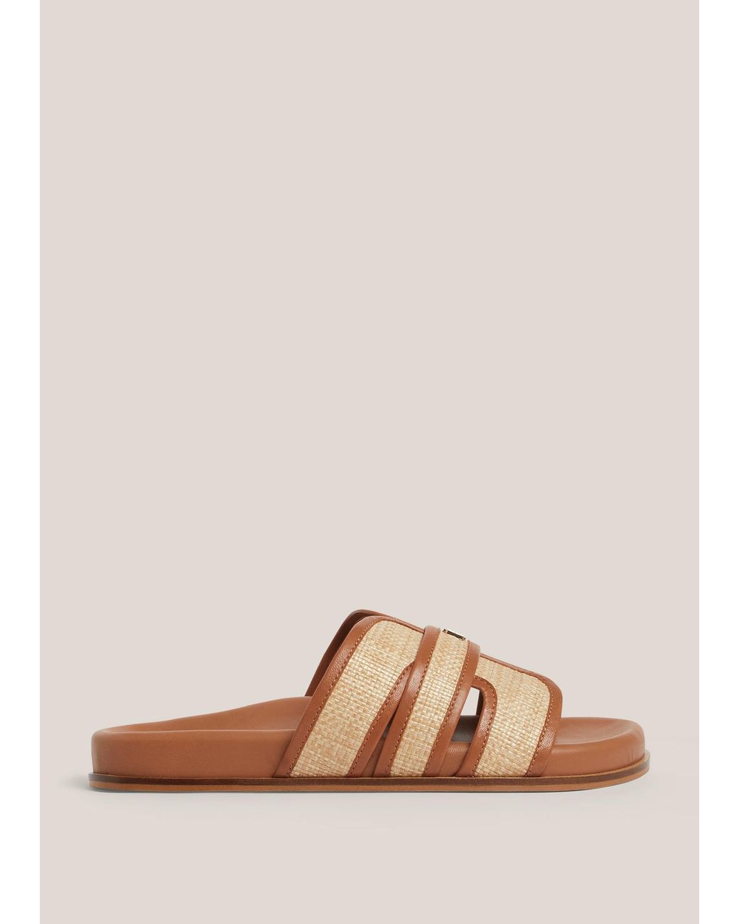 Hobbs Pink Emma Raffia Slides